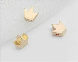100st / lot Crown Bead Guldpläterad spacerpärlor Jewerly Tillbehör för smycken som gör 5mm