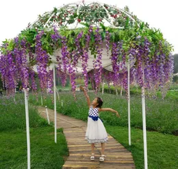 110 cm Artificial Silk Wisteria Fake Garden Hanging Flower Plant Vine Home Wedding Party Event Decorative