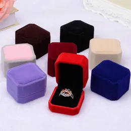 Ювелирные коробки 2017 New Fashion 10 Color Square Velvet Jewelry Box