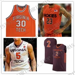 Maglia da basket personalizzata Virginia Tech Hokies 4 Alexander-Walker 5 Justin Robinson 13 Ahmed Hill 24 Blackshear Jr. Cucita qualsiasi numero di nome