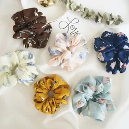 8 color Women Girls Rose floral Color Cloth Elastic Ring Hair Ties Accessories Ponytail Holder Hairbands Rubber Band Scrunchies Z11