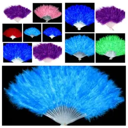 new Elegant Feather Fan Halloween decoration Party Stage Performances Folding fan Christmas Halloween Party Supplies hand fanT2I5325