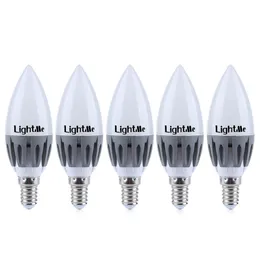 LightMe 5PCS E14 220-240V C37 3W LED-lampa SMD 2835 Spot Globe Lampor Energieffektiv belysning