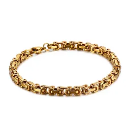 Stainless Steel Square Box Cuban Wrist Chain Bracelet By