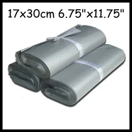 Partihandel-100PCS 17 * 30cm Stora Poly Mailers Silver Poly Bags Poly Kuvert Mailing Bags Express Shipping Kuvert Plastic