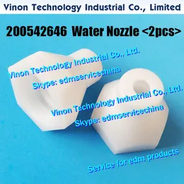 (2pcs) Bocal de água C208 Ø6mm 542.646 inferior para ROBOFIL 230F, 330F. 200542646, 200.542.646, 100542646 Charmilles edm Bocal para cabeça inferior