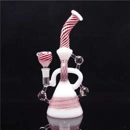 10in Rotera dekorer Hookah Glas Bongs Recycler Oil Rigs med 14mm Rotate Dekors Bowl inkluderade global leverans