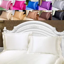 Newest Silk Pillow Case Cover Glamour Rectangle Pillow Case Cushion Home Sofa Car Decor Ice silk Bright Pillow Covers 48*74cm WX-P15