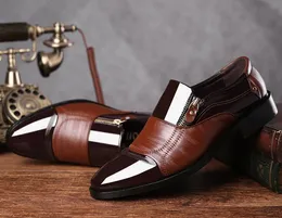 Scarpe eleganti da uomo di design patchwork di moda formale scarpe da ufficio in vera pelle nera da sposa scarpe da uomo
