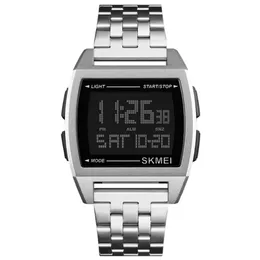 SKMEi Sports Steel Belt Watch Men's Led Digital Waterproof Electronic Watch 1368