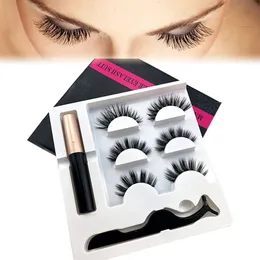 Hot 5 Magnet Lashes Sets Magnetic Liquid Eyeliner & Magnetic False Eyelashes Tweezer Set Waterproof Long Lasting Eyelash Extension