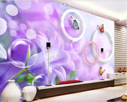3d wallpaper custom photo mural HD large purple flowers 3D TV background wall Mural on the wall home decor wall art pictures