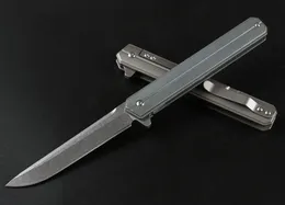 Специальное предложение High End Flipper Складной нож D2 Stone Wash каплепадения лезвие TC4 титановый сплав ручки Открытый EDC Карманные ножи
