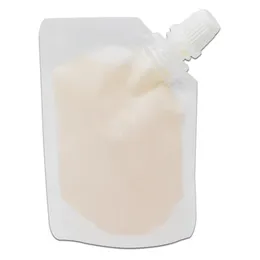 50ml 7×10cm 100ピースのロット白ワインの空のポリプラスチックDoypack Jelly液体ミルクパッケージの吐き気バッグ透明な飲むジュース噴出口袋