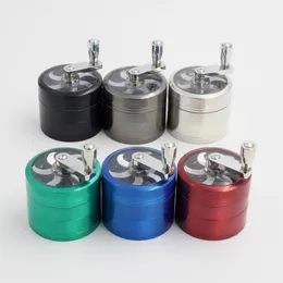 tobacco grinder 56mm 4layers Zicn alloy hand crank tobacco grinders metal grinders for herbs herbal grinders for tobacco DHL free wcw597