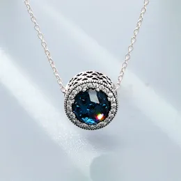 1pcs Crystal Pendant Necklace Multicolor Stone Fits pandora 45cm+8cm Chain Women Female Birthday Chirstmas Gift N003