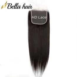 Bella Lace Closure 4x4 100% Human Virgin HairClosure Free Middle Three Part Top Closures with Baby Hair Natural Color