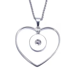 Noosa Snap Przycisk Biżuteria Heart Circle Wisiorek Snap Naszyjnik z Link / Skórzany Łańcuch Fit 18mm Snap Naszyjnik Biżuteria Kobiety