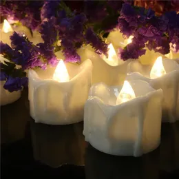 Pacote com 6 velas LED cintilantes com bateria de temporizador Eletrônico Bougie Mariage Tea Lights Anniversaire 6 horas ligadas 18 horas desligadas