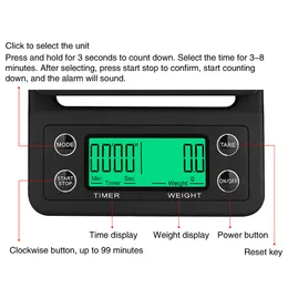 Таймер кофейный шкала цифровой баланс веса для домашнего офиса.