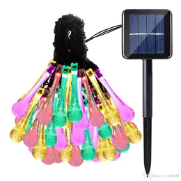 Premium Quality 6m 30 LED Solar Julljus 8 Modes Vattentät Vattendroppe Solar Fairy String Lights för trädgård