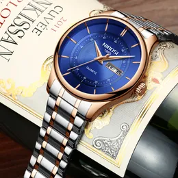 Nibosi Mens Watches Top Brand Luxury Male Clock Steel Leather Display Week Date Fashion Quartz Watch Business Men Wrist Watch247P