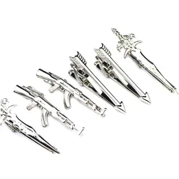 Silver Tie Clips 20 styles men's Businessmen neck clip Necktie Clip For father tie Clip Christmas gift free shipping