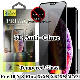 Anti-Spy Screen Protector for iPhone13 12 Pro XS Max X 6.5inch 7 8 6S Plus Huawei Samsung 5D Black Edge Full Glue Privacy Tempered Glass