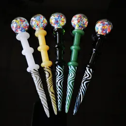 4.9inch Glas Carb Cap Wax Dabber Tool Heady Kleuren Wax Olie Dab Stick Carving tool voor Dab Nail en quartz Nagels DAT02