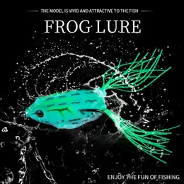 Hengjia 60st Topwater Frog Lure High Carbon Soft Bait 5.5cm 12.5g Färskvatten Bass Walleye Crappie Minnow Mjukt Forg Lure