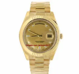 クリスマスプレゼント高品質の腕時計II 18Kイエローゴールドダイヤモンドダイヤル社長218238ウォーン/新品