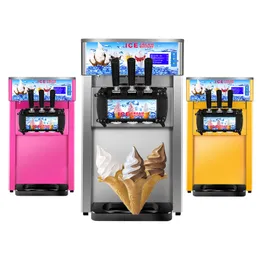Kommersiell Yoghurt Soft Serve Ice Cream Machine Electric Flavors Sweet Cone Ice Cream Maker US UK AU-kontakt