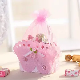 Western Style Candy Boxes Baby Shower Party Favor Boxes Pink Blue Gift Box for Boys Girls