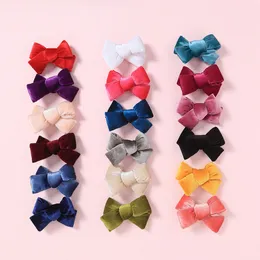 15384 Europe Baby Girls Barrettes Cute Bowknot Bobby Pin Hair Clip Kids Candy Color Hairpins Barrette Children Hair Accessory 18 Colors