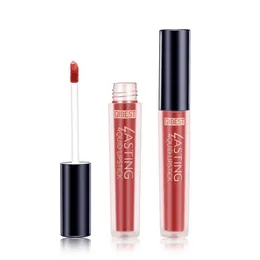 Qibest 15色の防水長期的な液体口紅保湿マットクリームリップの光沢のある化粧品ヌードシックなセクシーな唇の美容ツール