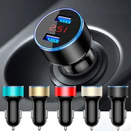 5V 3.1A Snabbladdare LED Display USB Car Charger Power Adapter för iPhone 11 12 13 14 15 Pro Max Samsung HTC Android Phone GPS Mp3