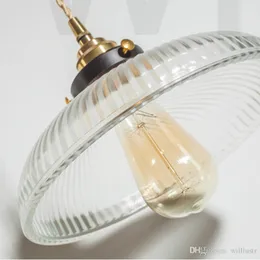 Nordic Ribbed Glass Pendant Llamp Brass Head Headant Lampa Dinning Room Home Hotel Restaurant Loft Bar Cafe Lighting