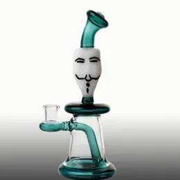 9 tum v Face Bong Hookahs vattenrör turbin honungskaka perc dab oljeriggar röker vatten bongs rör med 18 mm kvarts banger kolhydrater lock