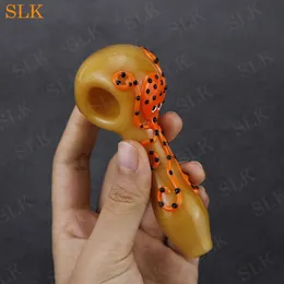 Heady Glass Spoon Pipes 4.00" inch Wholesale Smoking Pipes Honeycomb Hand Dab tube Colored Oil burner pipe for Smoking Herbal