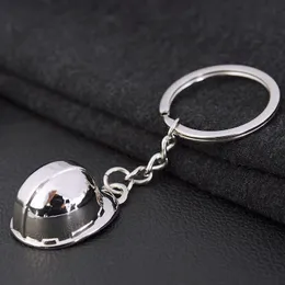 New Arrival Safety Cap Helmet Metal Key Chain Keychain Key Ring Key Holder Free Drop Shipping Fashion Keyring Jewelry Charm Pendant