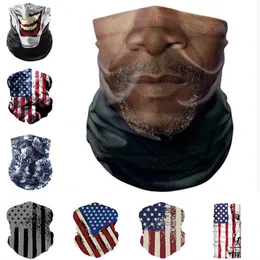 Outdoor Sciarpa di riciclaggio della bandiera americana 3D Stampa della maschera di protezione unisex antipolvere protezione solare Sciarpe Bandana del tubo Copricapo Esecuzione Maschere 2020 regalo