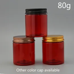 Red 80g Plastic Lotion Jar Empty Cosmetic Body Cream Bottle Pill Capsule Bath Salts Retail Tea Packaging Container Free Shipping