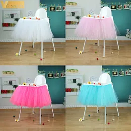 Saia de mesa de tule alta tutu para chá de bebê, 100x35cm, tecido para casa de aniversário, cadeira de rodapé, têxteis para casa, suprimentos de festa1273d