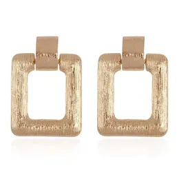 Wholesale-dangle earrings women girl Rectangle simple alloy chandelier earring web celebrity ear drop cold jewelry fashionable accessories