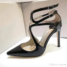 2019 Nuova moda Tacchi alti da donna Materiale trasparente Morbido e confortevole Altezza tacco: 10 cm taglia 35-41 Pelle luminosa Tacco irregolare