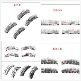 7 Style three magnetic magnet false eyelashes free glue natural 3D eyelashes magnetic eyelash 50pcs