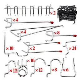 Assortimento di pannelli forati con binari per ganci - Organizzazione ganci per pioli da 102 pezzi1292M