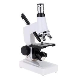 Freeshipping Entry Level Studente microscopio portatile Microscopio microscopio 1200X Lente d'ingrandimento LED 10-20X Zoom biologico Oculare microscoop