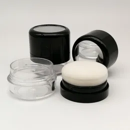 10ml 0.33oz rodada plástica vazia em pó vazio em pó maquiagem jarro kit de viagem blusher recipientes de maquiagem cosméticos com tampa do espelho folhada de peneira