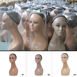 3x Female Foam Mannequin Head For Wig Making Display Stand Hat